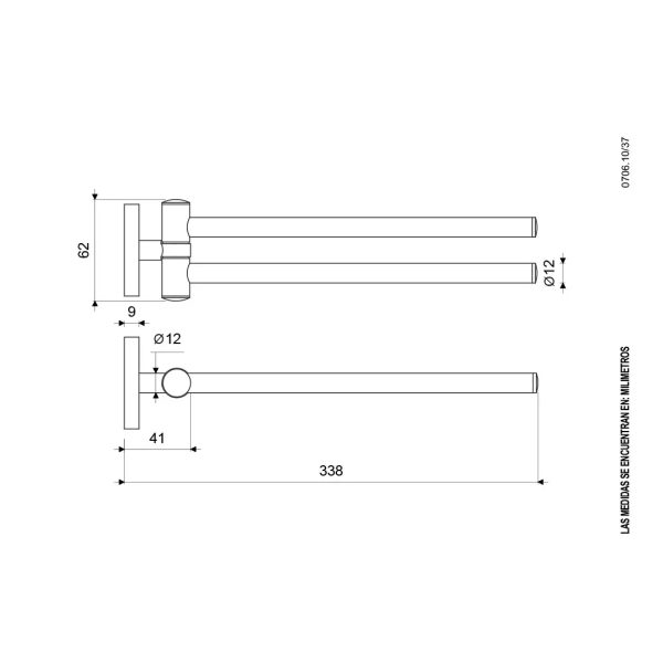Toallero Doble - Z706.10/37 CR - Imagen 2