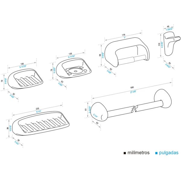 Accesorios Durfix - Juego Completo - E579.15-BL / BO - Imagen 2