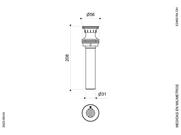 Desagüe Rejilla Plástica con Rebose 1 1/4" - E2460 RA BLC - Imagen 4